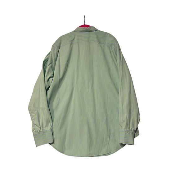 Gap Classic Fit Shirt Men's Size XL Green & Blue Stripee Dress Shirt Button Up - Picture 3 of 6